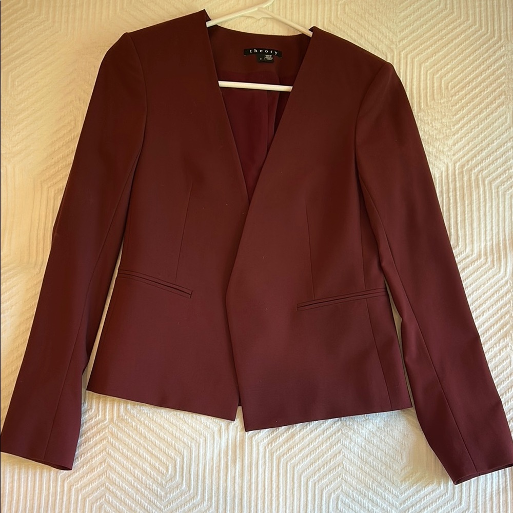 Theory Red Blazer Modern Structured Design